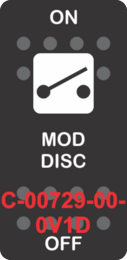 "MOD DISC" Black Switch Cap Single White Lens ON-OFF