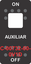 "AUXILIAR" Black Switch Cap Single White Lens ON-OFF