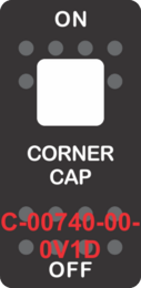 "CORNER CAP" Black Switch Cap Single White Lens ON-OFF