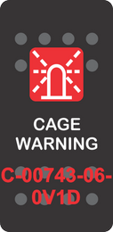 "CAGE WARNING" Black Switch Cap Single Red Lens ON-OFF