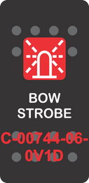 "BOW STROBE" Black Switch Cap Single Red Lens ON-OFF