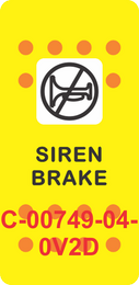 "SIREN BRAKE" Yellow Switch Cap Single White Lens (ON)-OFF