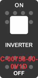 "INVERTER" Black Switch Cap Single White Lens ON-OFF