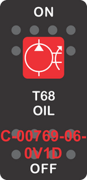 "T68 OIL" Black Switch Cap Single Red Lens ON-OFF