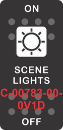 "SCENE LIGHTS" Black Switch Cap Single White Lens ON-OFF