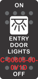 "ENTRY DOOR LIGHTS" Black Switch Cap Single White Lens ON-OFF