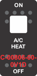 "A/C HEAT" Black Switch Cap Single White Lens ON-OFF