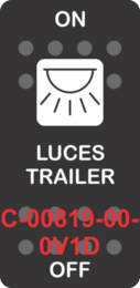 "LUCES TRAILER"  Black Switch Cap single White Lens ON-OFF