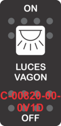 "LUCES VAGON"  Black Switch Cap single White Lens ON-OFF