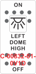 "LEFT DOME HIGH"  White Switch Cap single White Lens ON-OFF