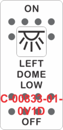 "LEFT DOME LOW"  White Switch Cap single White Lens ON-OFF