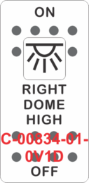 "RIGHT DOME HIGH"  White Switch Cap single White Lens ON-OFF