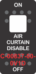 "AIR CURTAIN DISABLE"  Black Switch Cap single White Lens ON-OFF