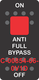 "ANTI FULL BYPASS"  Black Switch Cap single Red Lens ON-OFF