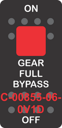 "GEAR FULL BYPASS"  Black Switch Cap single Red Lens ON-OFF