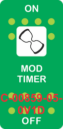 "MOD TIMER"  Green Switch Cap single White Lens ON-OFF