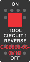 "TOOL CIRCUIT 1 REVERSE"  Black Switch Cap single Red Lens ON-OFF