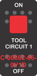 "TOOL CIRCUIT 1"  Black Switch Cap single Red Lens ON-OFF