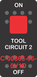 "TOOL CIRCUIT 2"  Black Switch Cap single Red Lens ON-OFF