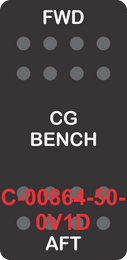 "FWD CG BENCH AFT"  Black Switch Cap, NO LENS, ON-OFF