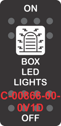 "BOX LED LIGHTS"  Black Switch Cap single White Lens ON-OFF