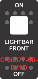 "LIGHTBAR FRONT"  Black Switch Cap single White Lens ON-OFF