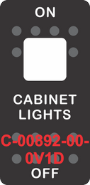 "CABINET LIGHTS" Black Switch Cap Single White Lens ON-OFF