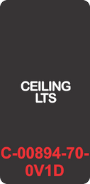 "CEILING LTS" Black Contura Cap, No Lens, Laser Etched, ON-OFF