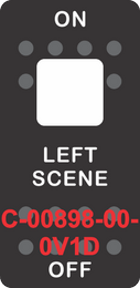 "LEFT SCENE" Black Switch Cap Single White Lens ON-OFF