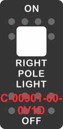 "RIGHT POLE LIGHT"  Black Switch Cap single White Lens ON-OFF