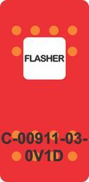 "FLASHER"  Red Switch Cap single White Lens ON-OFF