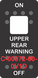"UPPER REAR WARNING"  Black Switch Cap single White Lens ON-OFF