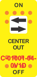 "CENTER OUT"  Yellow Switch Cap single White Lens ON-OFF
