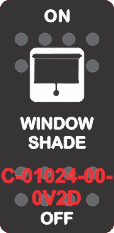"WINDOW SHADE" Black Switch Cap single White Lens (ON-OFF)