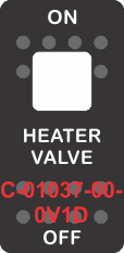 "HEATER VALVE"   Black Switch Cap single White Lens  ON-OFF