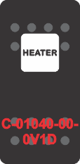 "HEATER" Black Switch Cap single White Lens