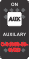 "AUXILARY" Black Switch Cap Single White Lens ON OFF