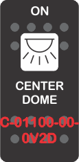 "CENTER DOME" Black Switch Cap Single White Lens (ON) OFF