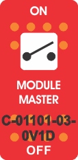"MODULE MASTER" Red Switch Cap Single White Lens ON OFF