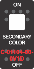 "SECONDARY COLOR" Black Switch Cap Single White Lens ON OFF