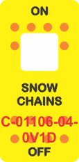 "SNOW CHAINS" Yellow Switch Cap Single White Lens ON OFF