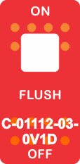 "FLUSH" Red Switch Cap Single White Lens ON OFF