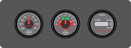 AMPERE, VOLTAGE & HOUR METER with Faceplate