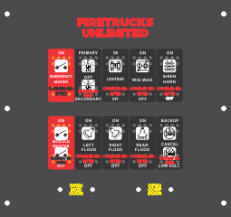 Fire Apparatus Dash Switch Board