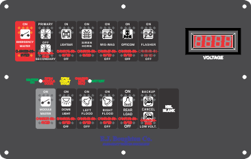 Fire Apparatus Dash Switch Board