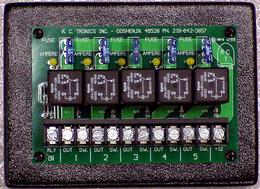 Five Relay, Negative Input, On Indicator.